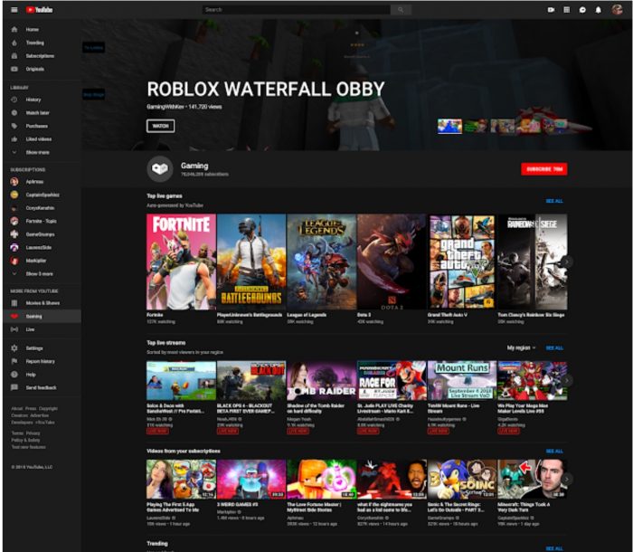 ยทบสง Youtube Gaming จบตลาดเกม หลงยอดชมทะล 5 หมนลาน - roblox obby on youtube