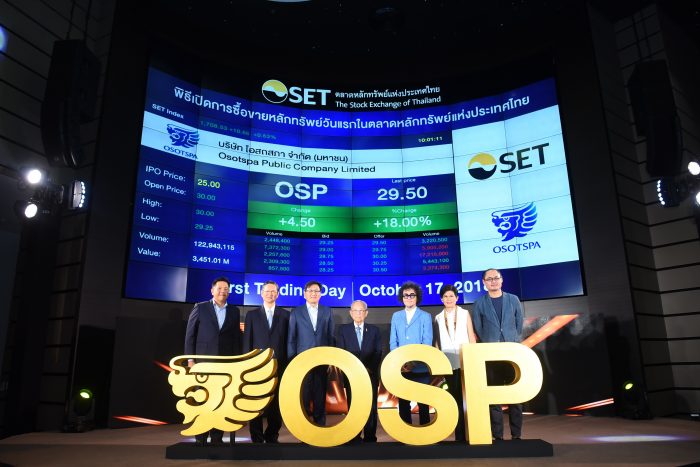 ภาพข่าว OSP เริ่มซื้อขายในตลาดหลักทรัพย์ฯ วันแรก...