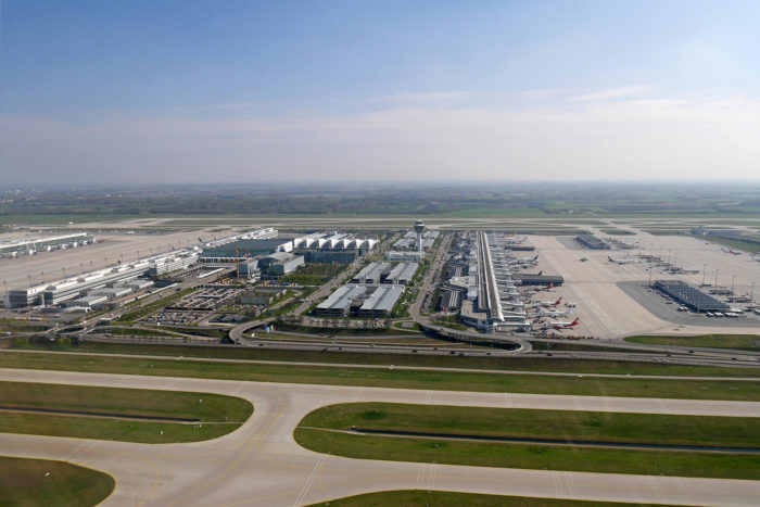Munich Airport Aerial View T1 T2 MAC