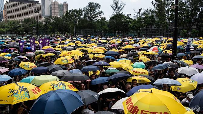 prosters outside the government headquarters in hong kong on july 20 2019