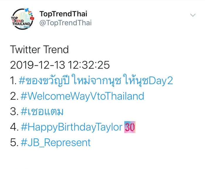 batch Twitter Trend 2019.12.13 เชอแตม อันดับ 3 CR.TOPTrendThai