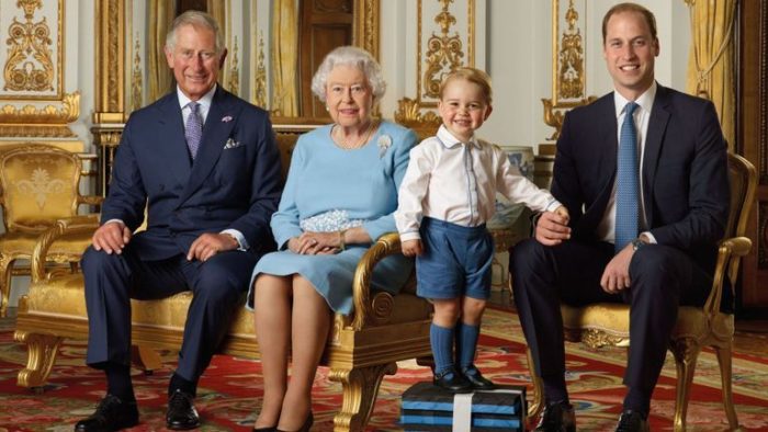 queen marks new decade with photo alongside her three heirs