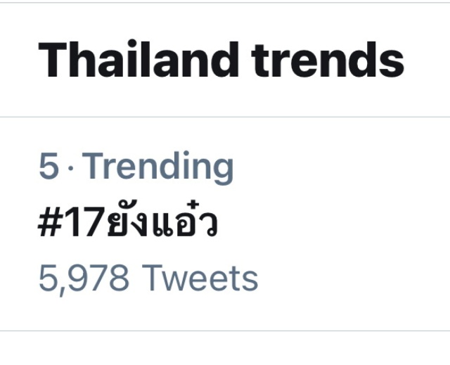 batch Thailand Trend อันดับ 5 17ยังแอ๋ว