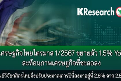รูปข่าว ศูนย์วิจัยกสิกรไทย หั่นประมาณการเศรษฐกิจไทยรอบใหม่เหลือ 2.6%